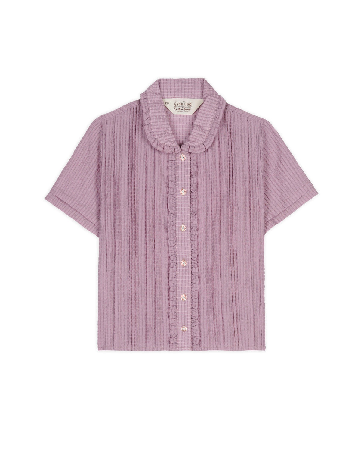 Mercado Seersucker Button Up Shirt - Lilac - 1