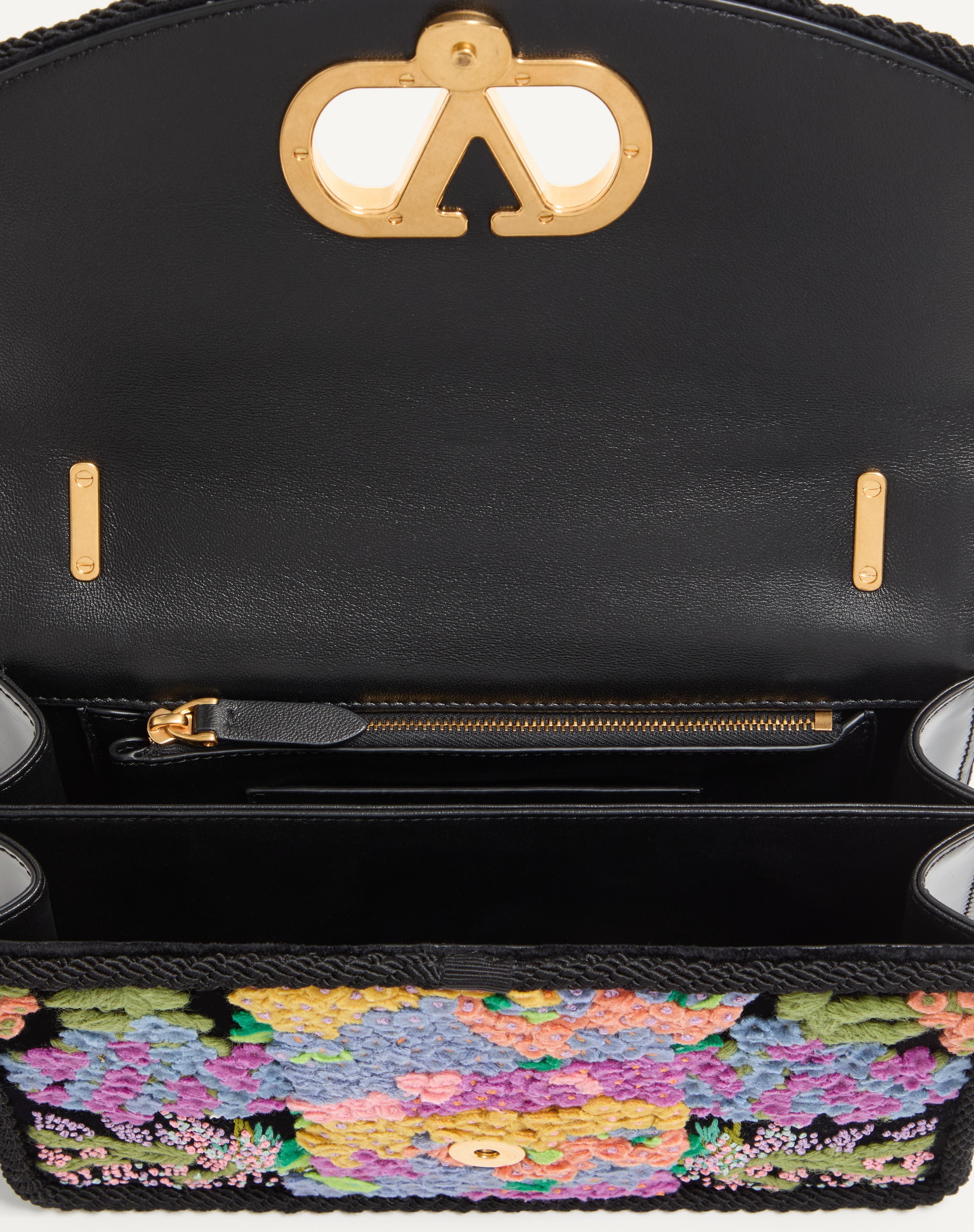 VALENTINO GARAVANI VAIN EMBROIDERED SHOULDER BAG - 6