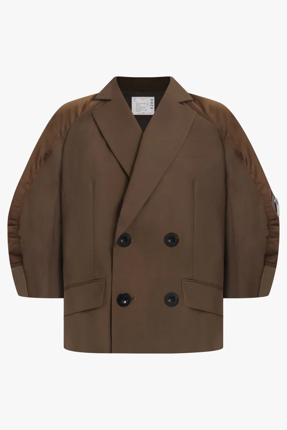 SUITING X TWILL OVERSIZE DOUBLE BREAST JACKET | BROWN - 1