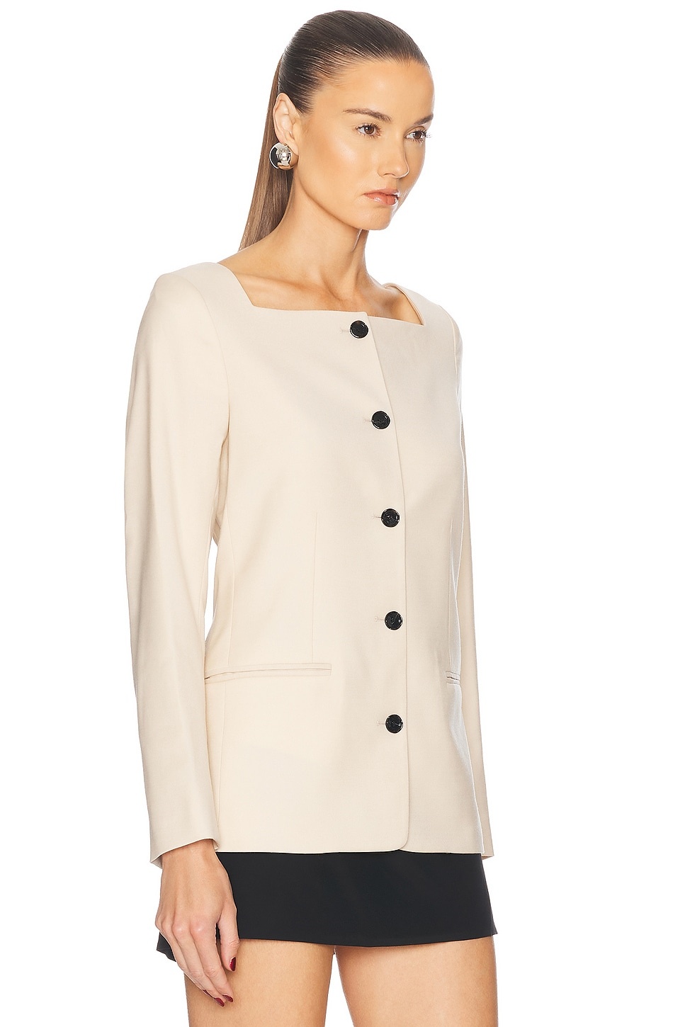 Square Neck Blazer Top - 2