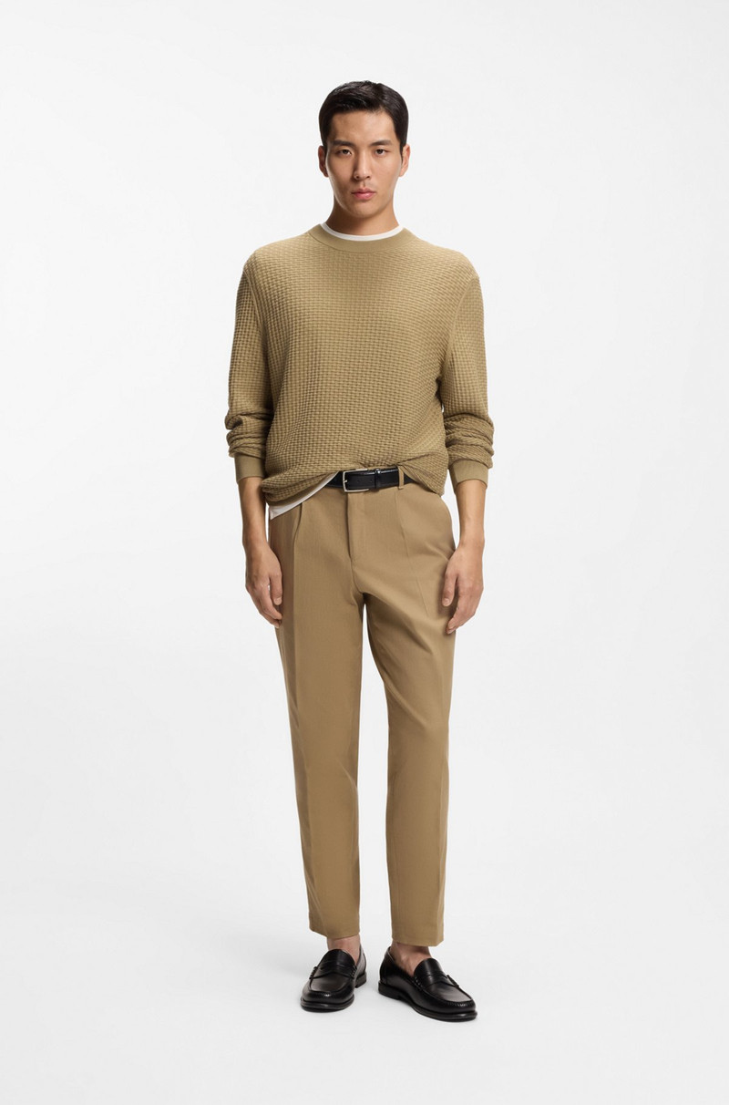 BOSS COTTON SWEATER WITH KNITTED STRUCTURE outlook