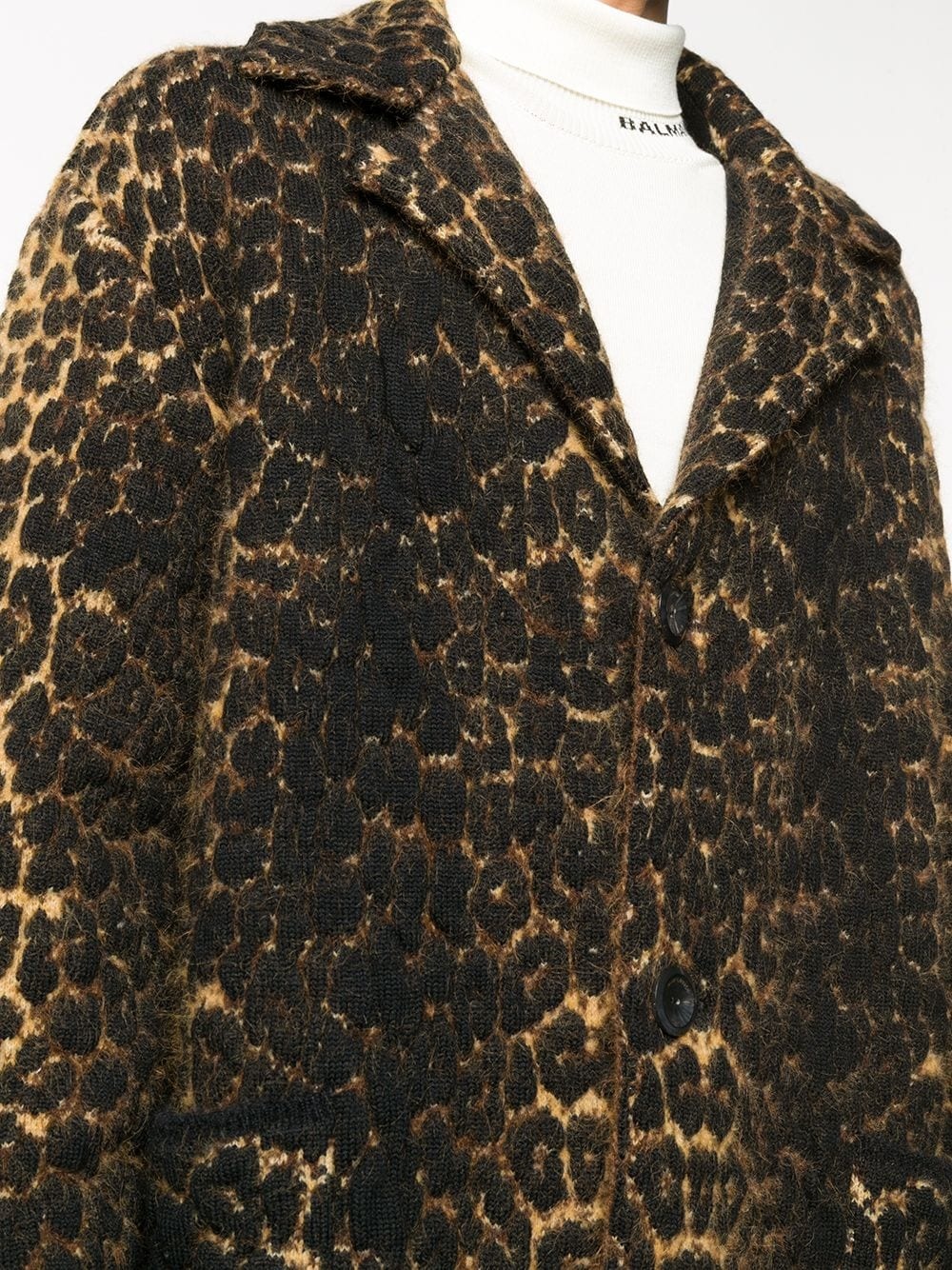 leopard-print single-breasted coat - 5