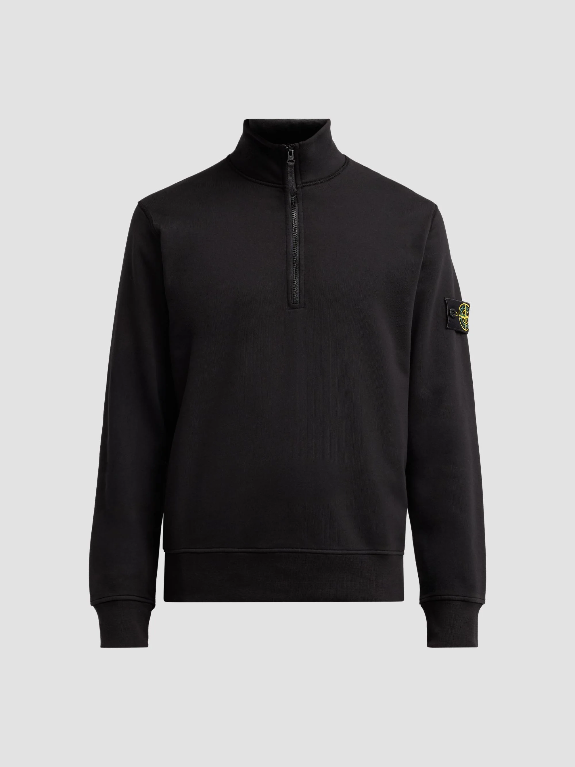 Men's Felpa Cotton Quarter-Zip Jacket - Black - 1