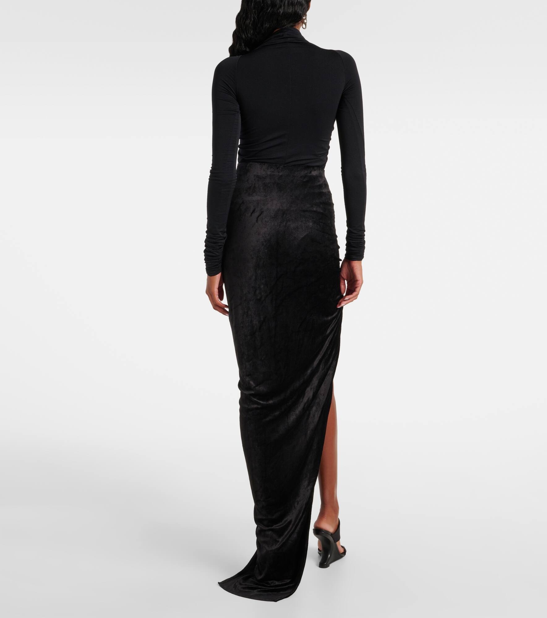 Lilies Twist Edfu velvet maxi skirt - 3