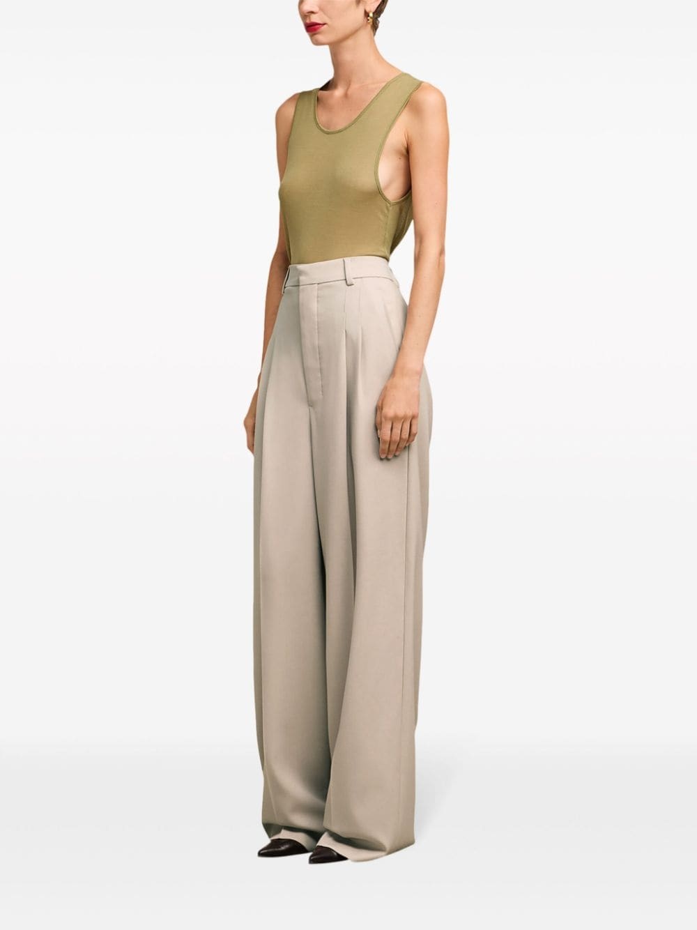 wide-leg tailored wool trousers - 3