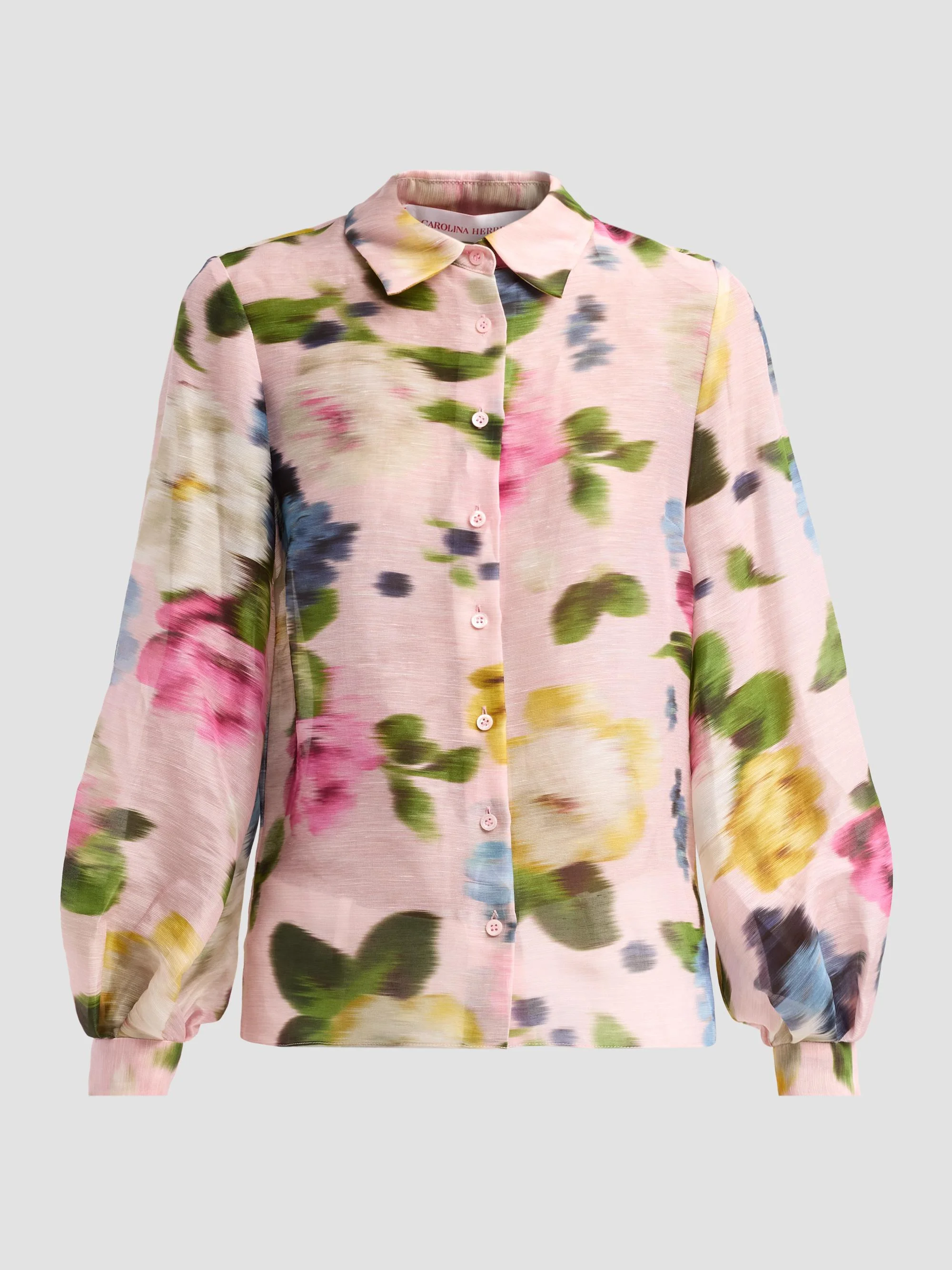 Women's Isabella Blurred Floral Linen-Silk Shirt - Rosewater Multi - 1