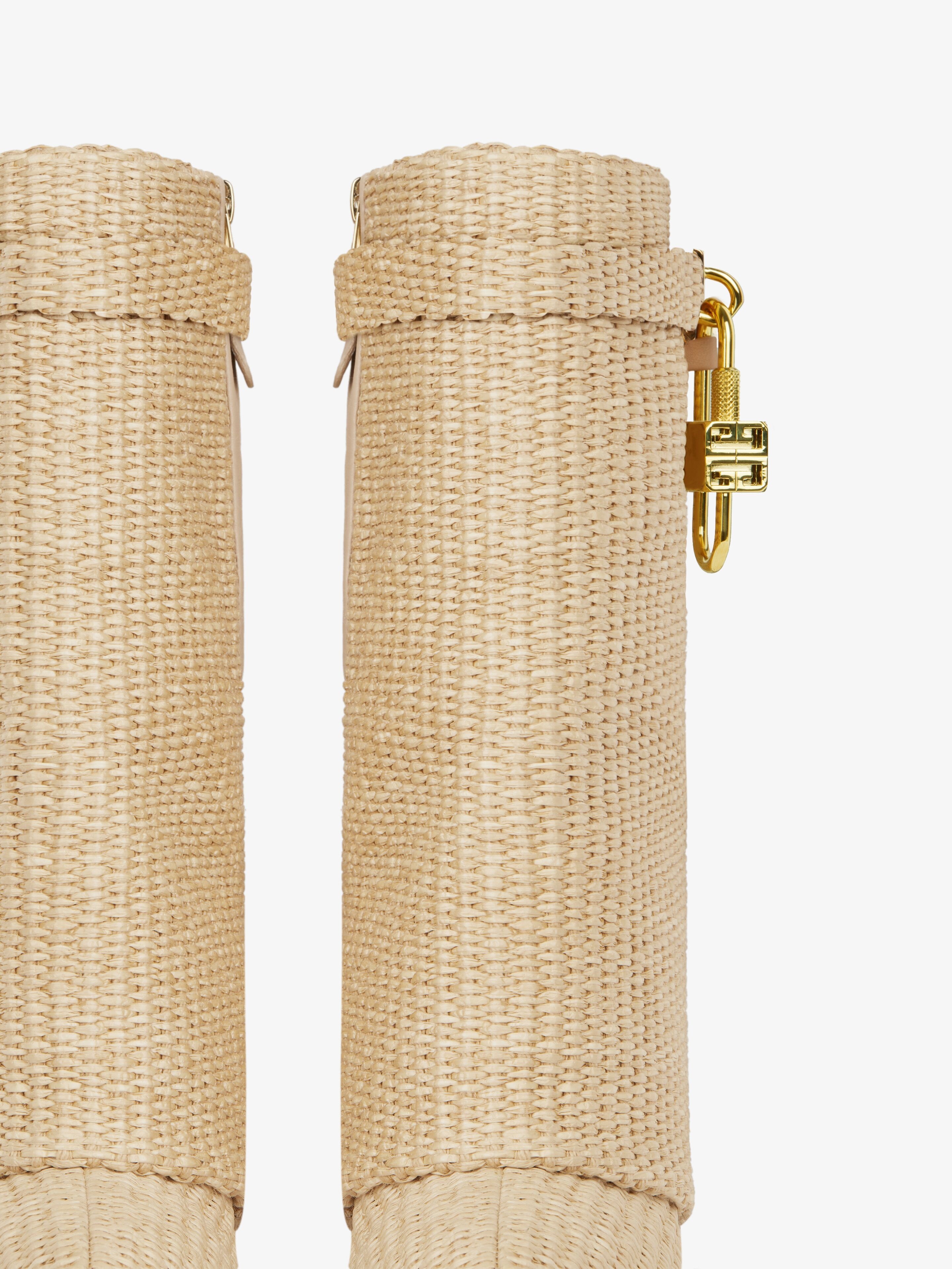 SHARK LOCK ANKLE BOOTS IN RAFFIA - 5
