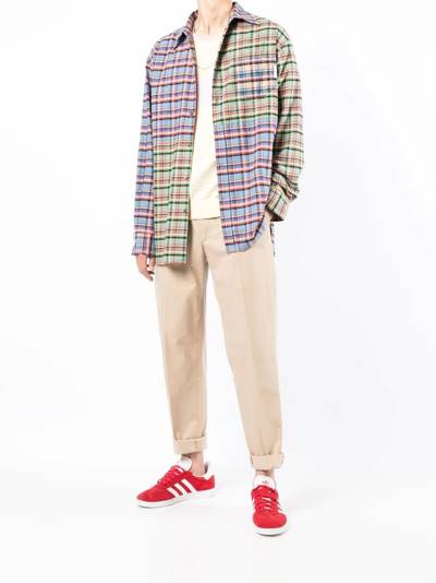 Marni patchwork check-print oversized shirt outlook