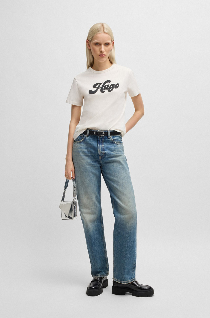 HUGO COTTON-JERSEY T-SHIRT WITH RETRO LOGO outlook