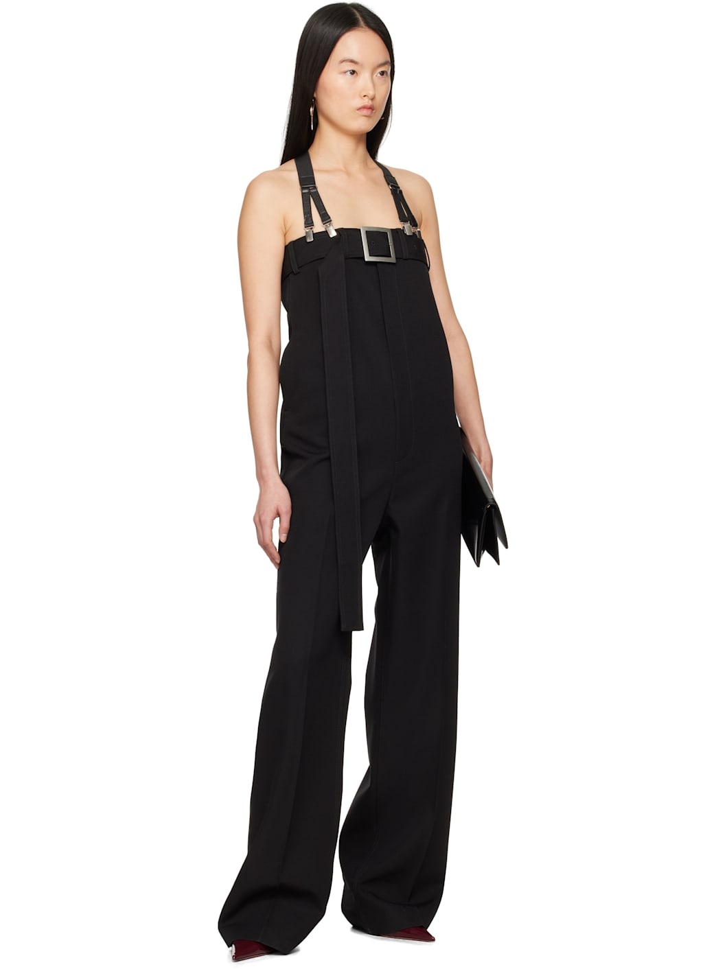 Black 'The Strapped Suit Pants' Jumpsuit - 4