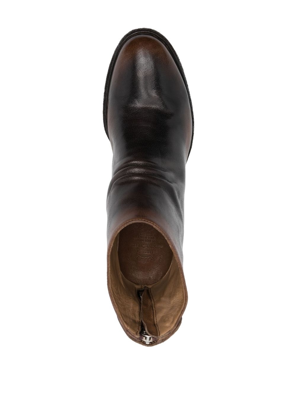 stacked-heel leather boots - 4