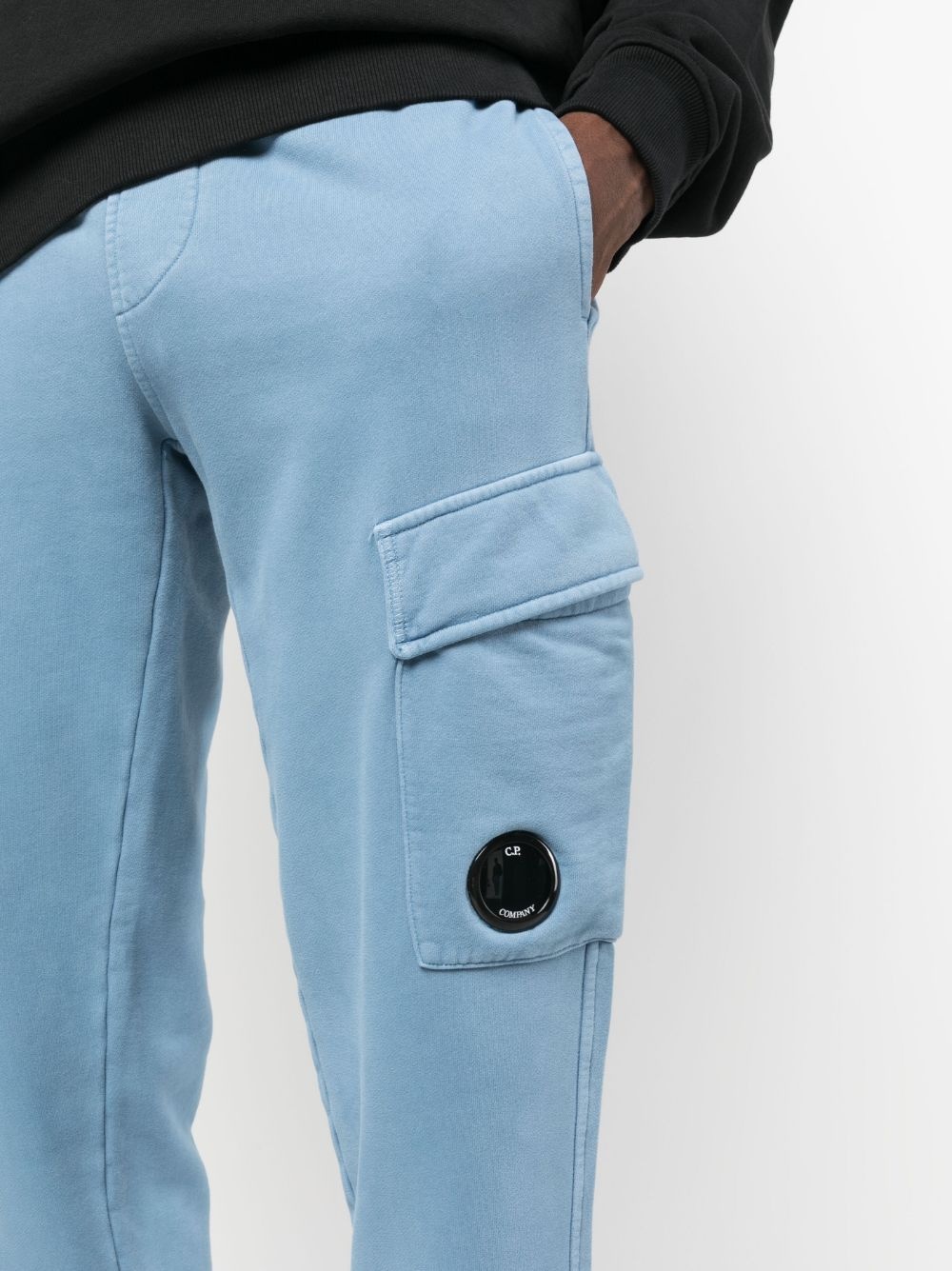 logo-plaque cotton track pants - 5