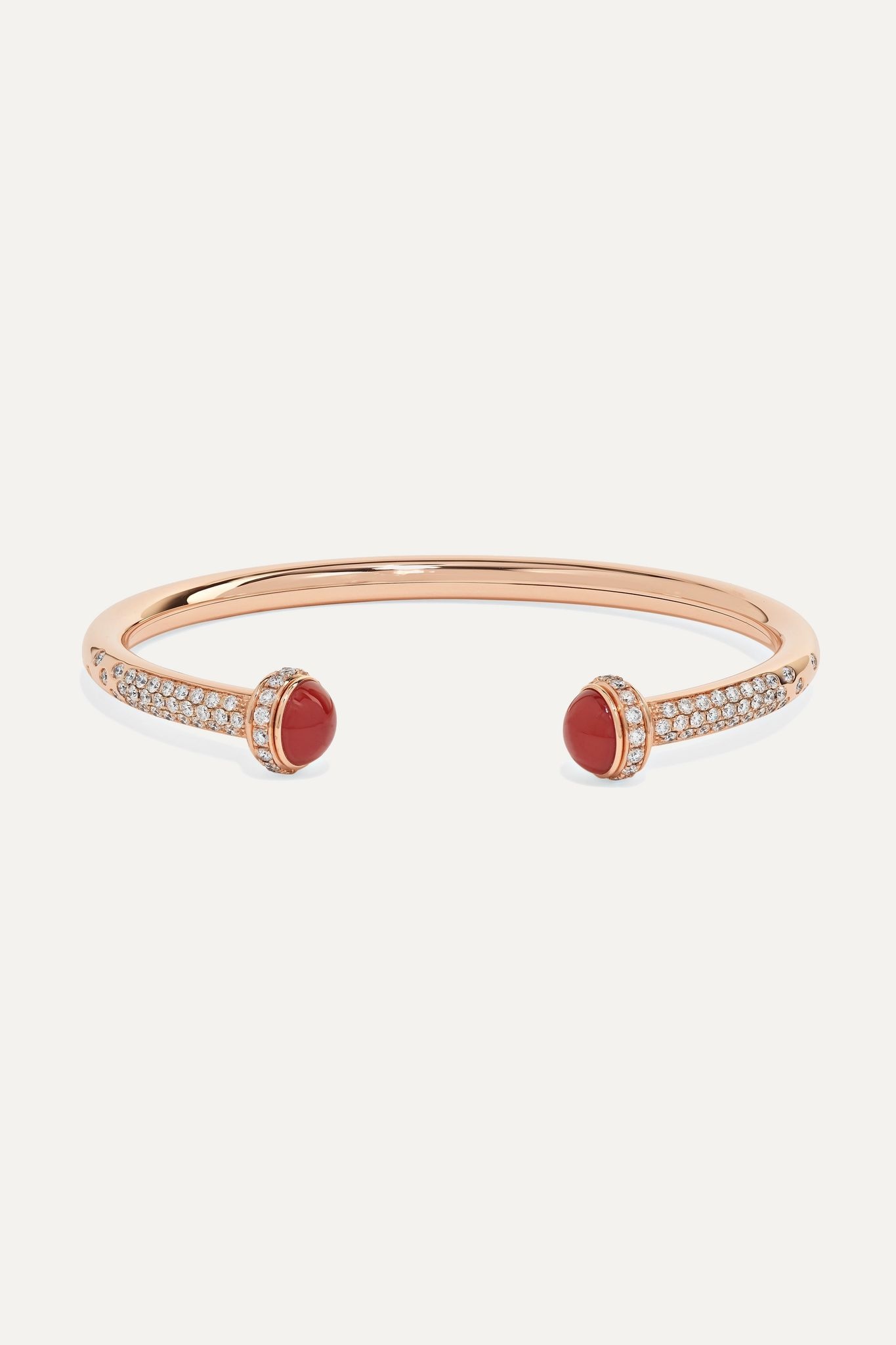 Possession 18-karat rose gold, diamond and carnelian cuff - 1