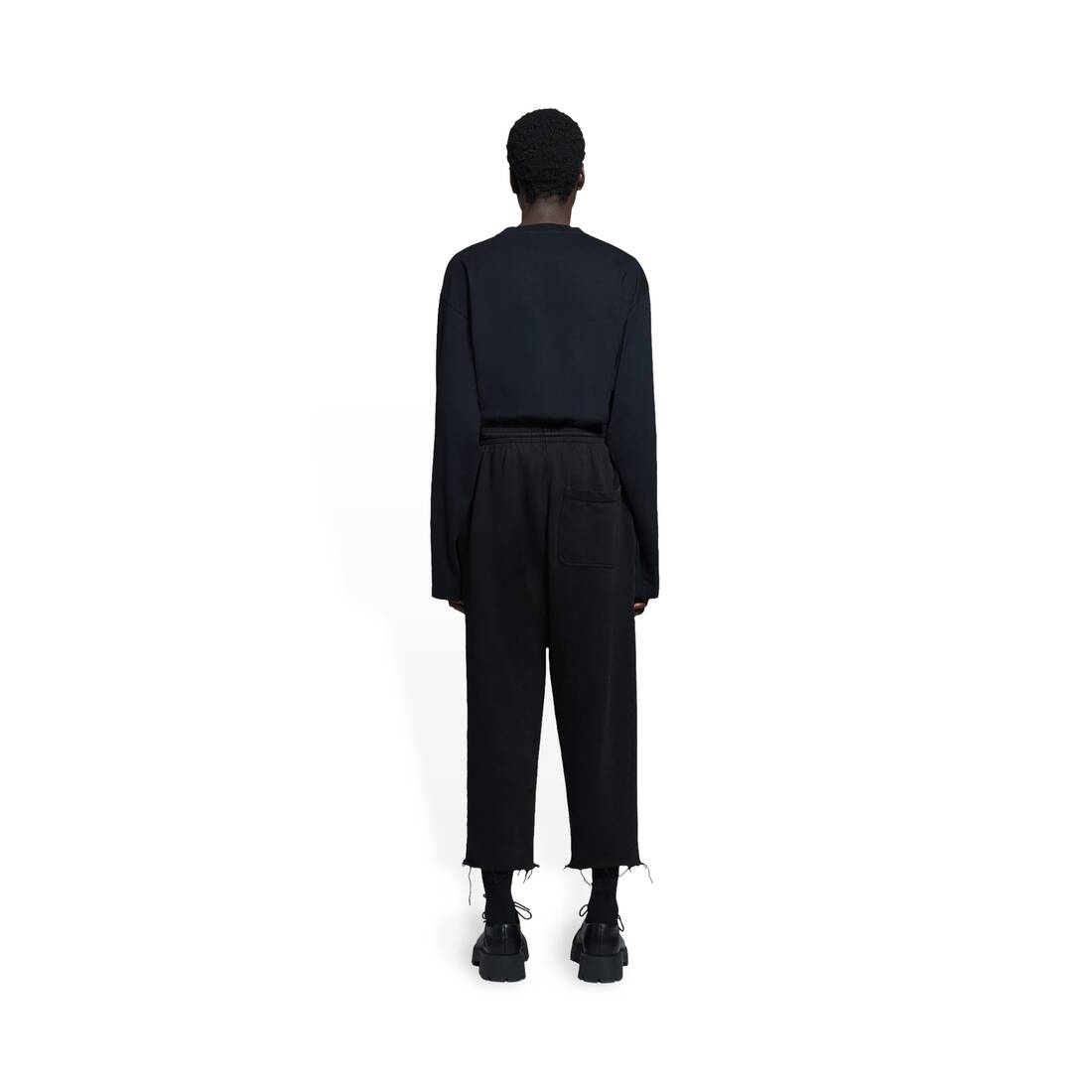 Men's Cropped Sweatpants in Black - 4