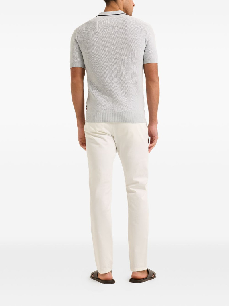 Horton piped-trim piqué polo-collar top 3