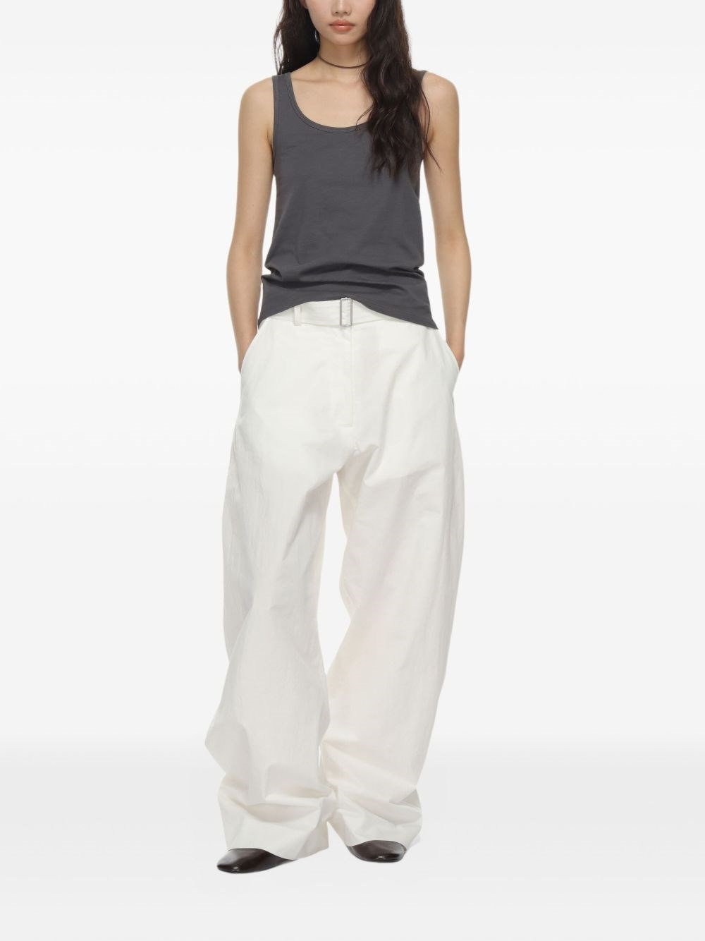 Round leg cotton trousers - 4