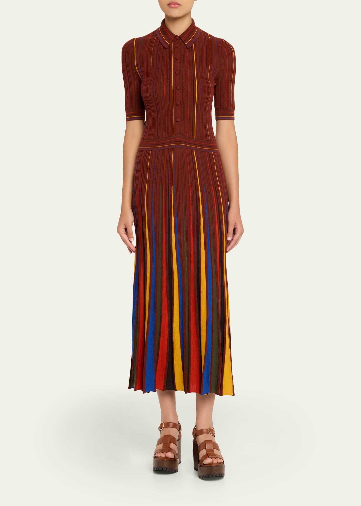 Calypso Pinstripe Merino Dress - 2