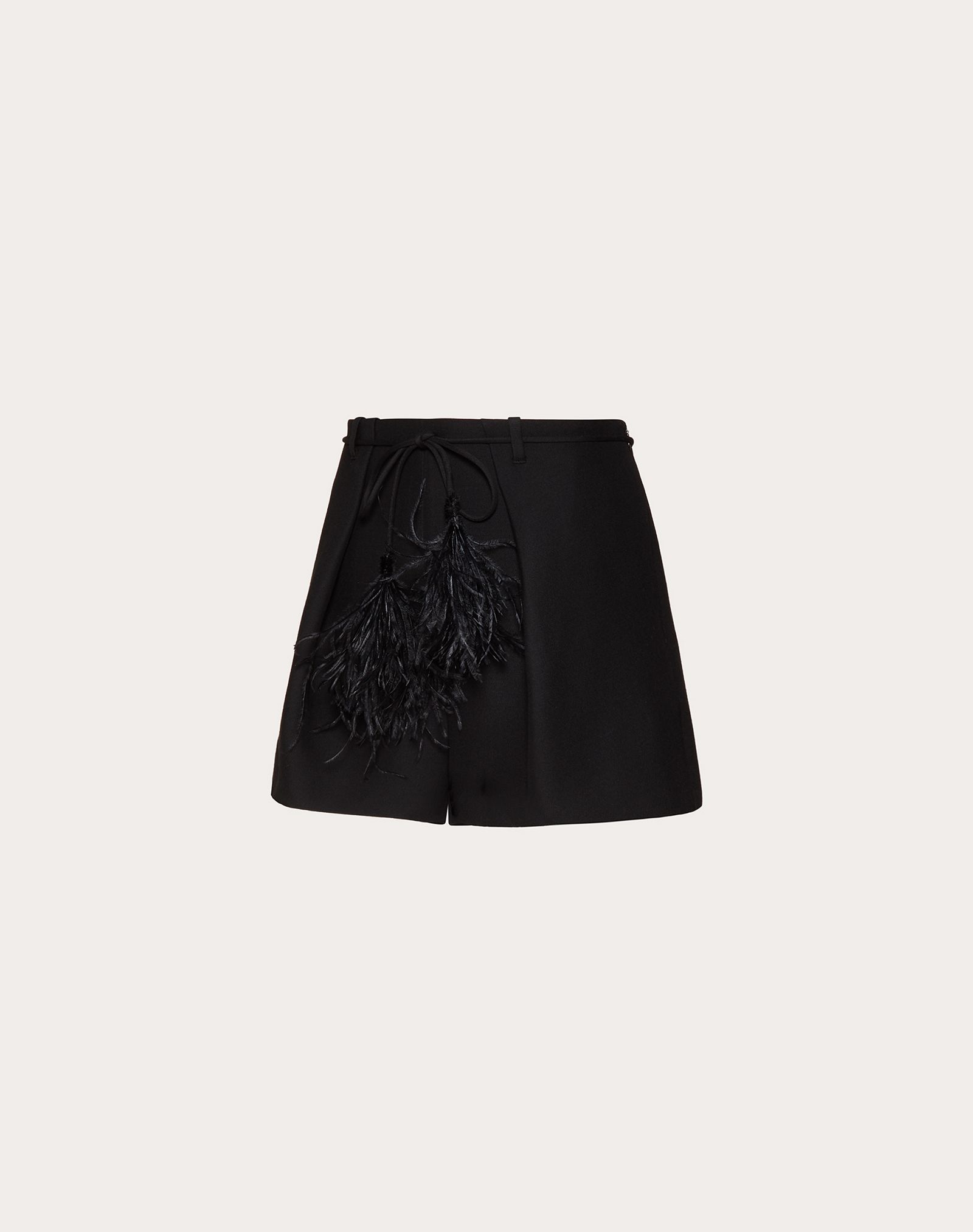 Crepe Couture Shorts with Feather Tassels - 2