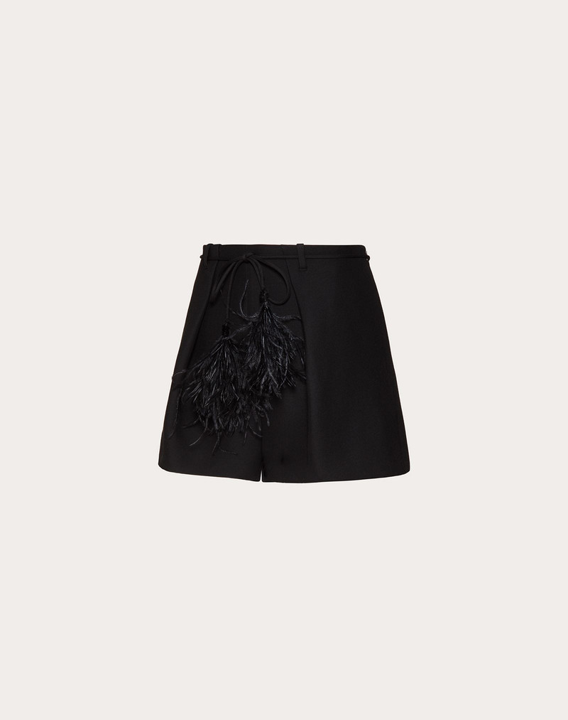 Valentino Crepe Couture Shorts with Feather Tassels outlook