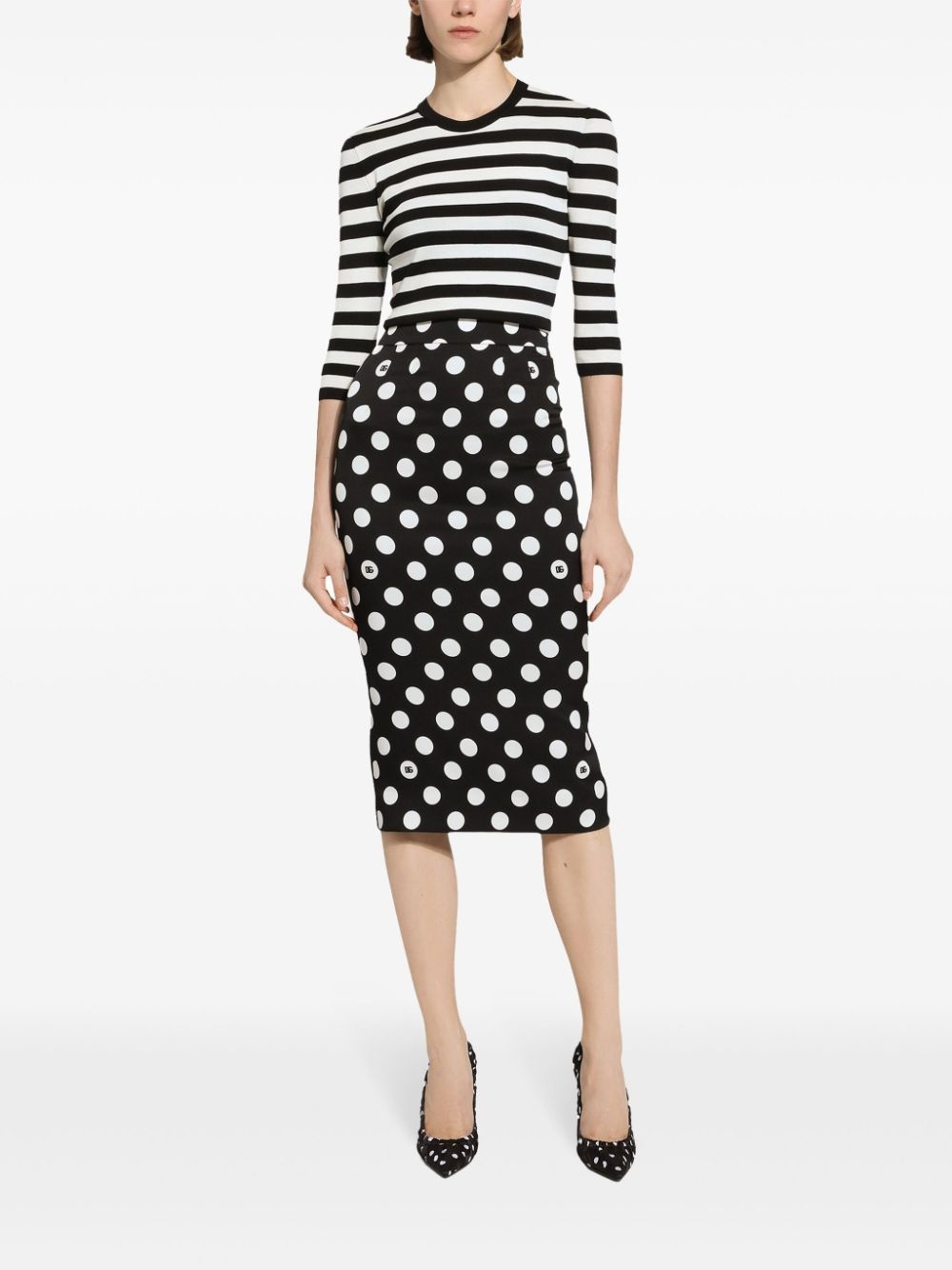 striped cropped jumper - 2