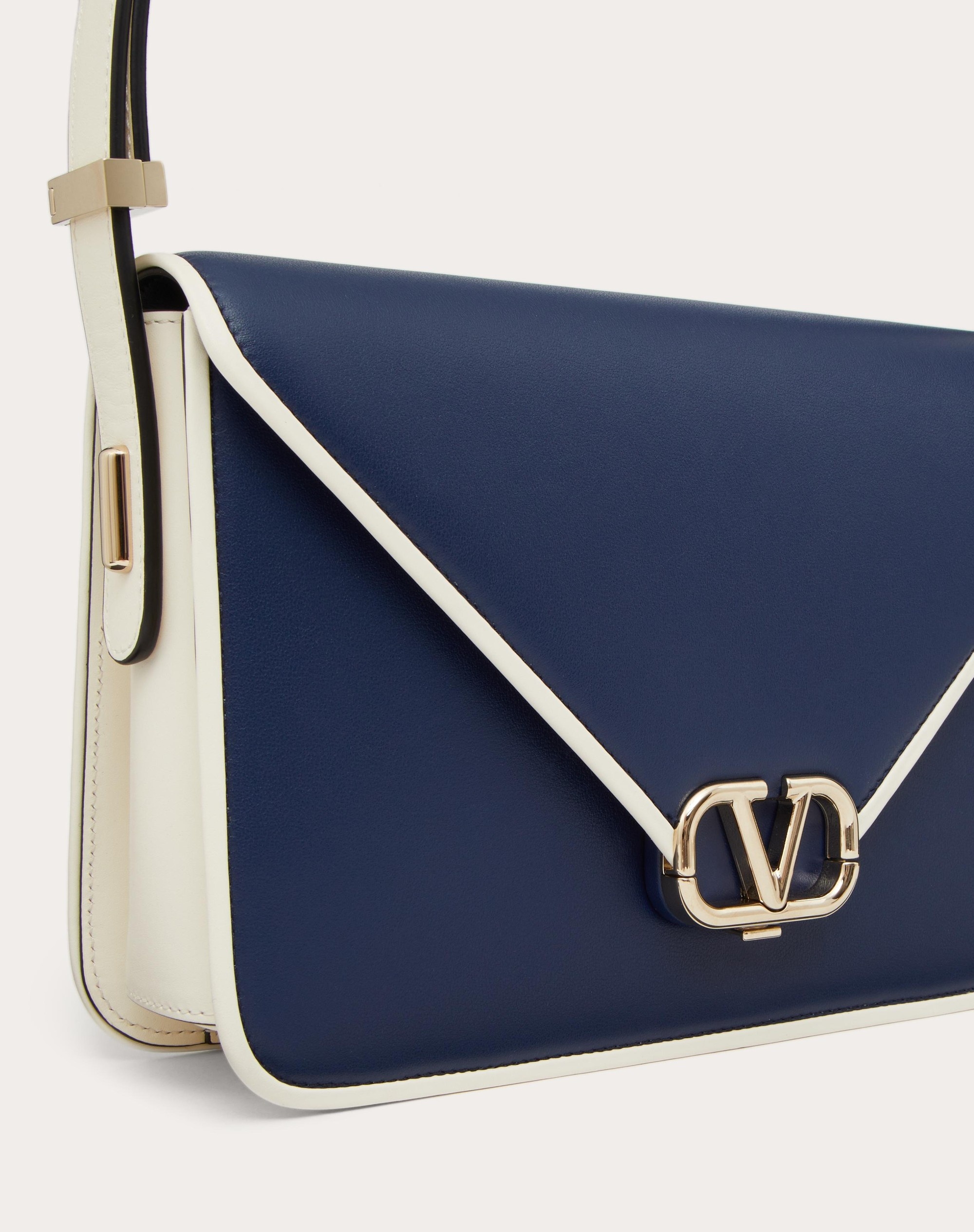 VALENTINO GARAVANI SHOULDER LETTER BAG IN TWO-TONE SMOOTH CALFSKIN - 8