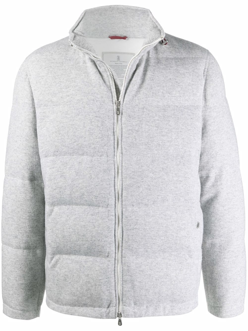 padded zipped cashmere jacket - 1