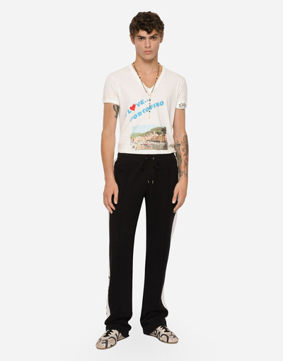 Dolce & Gabbana Jersey jogging pants with embroidered bands outlook