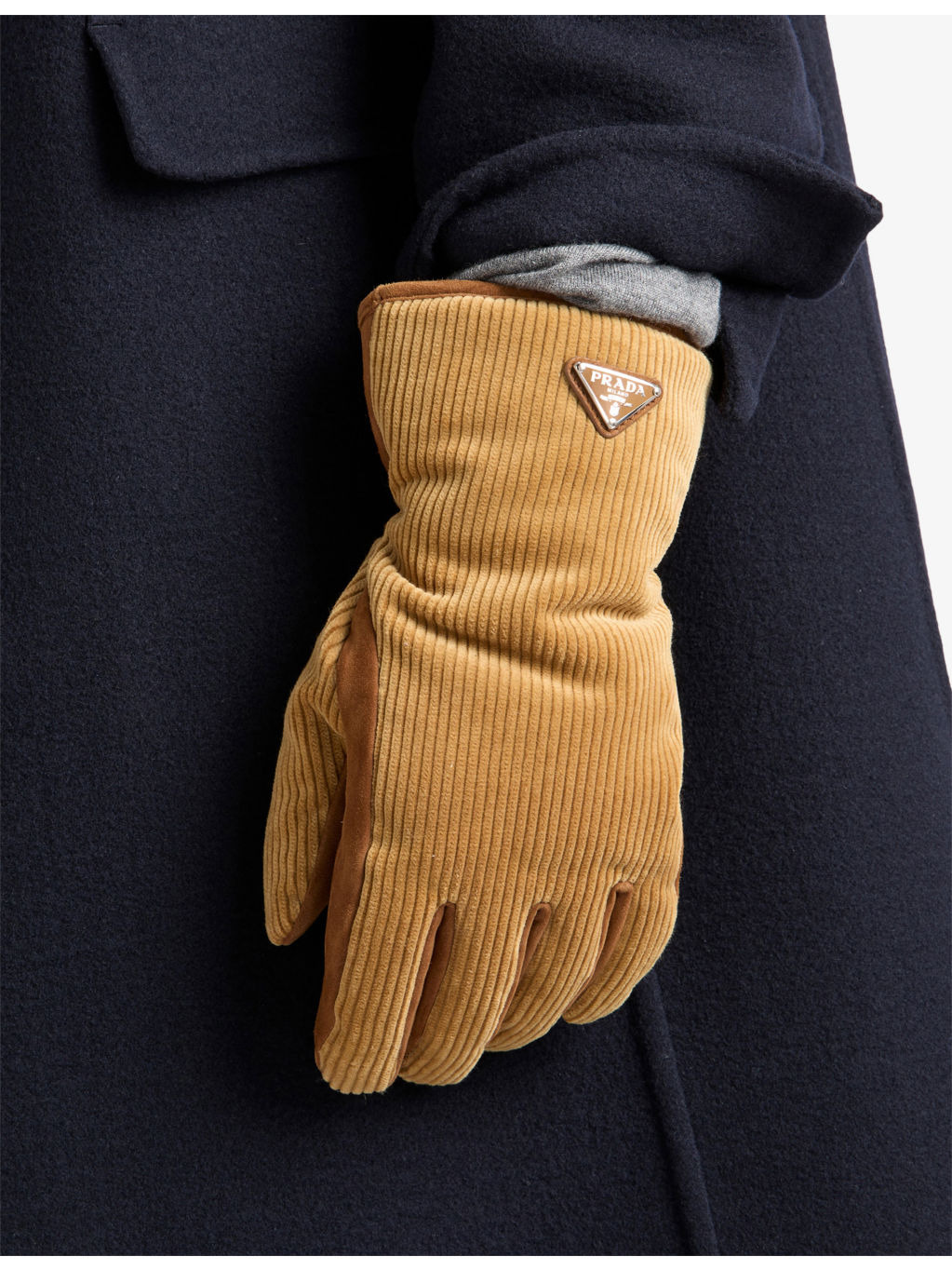 Logo-Patch Corduroy Gloves - 3