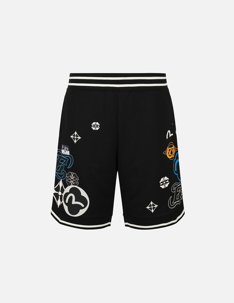 EVISU Allover Logo Print Fashion Fit Sweatshorts outlook