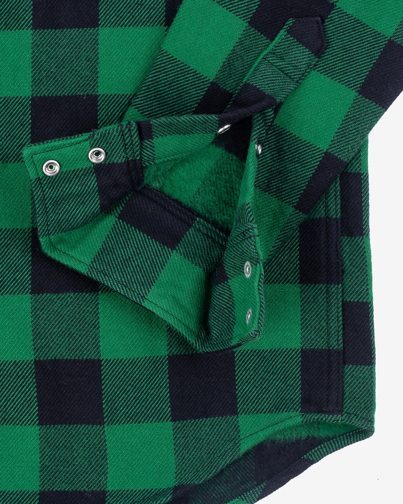 IHSH-232-GRN Ultra Heavy Flannel Buffalo Check Western Shirt - Green/Black - 16