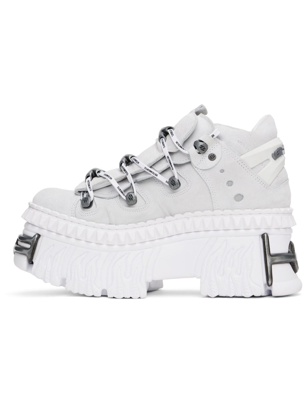 White & Gray New Rock Edition Fire Platform Sneakers - 3