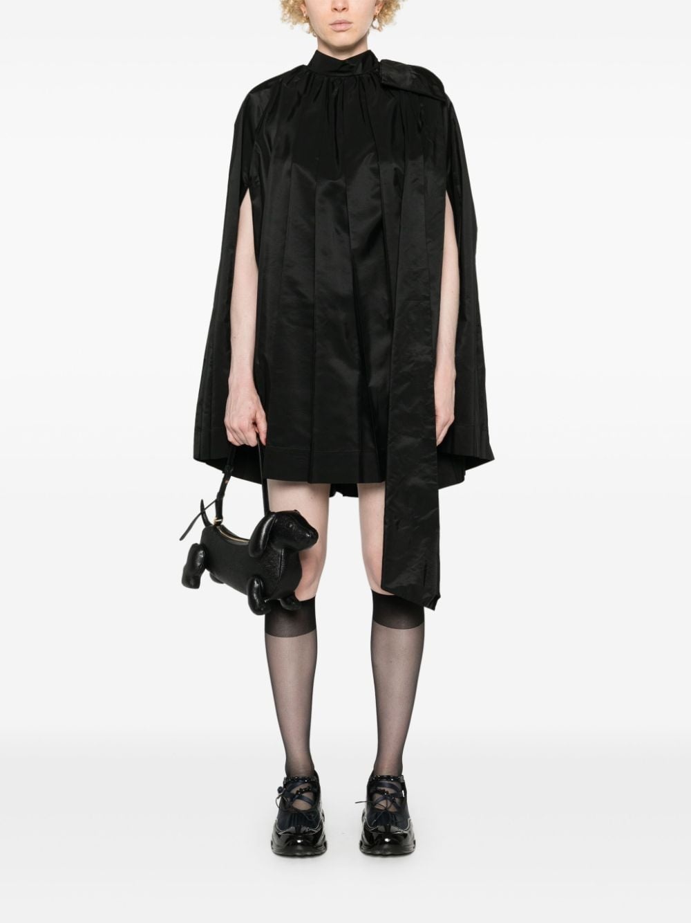 bow-detail pleated mini dress - 2