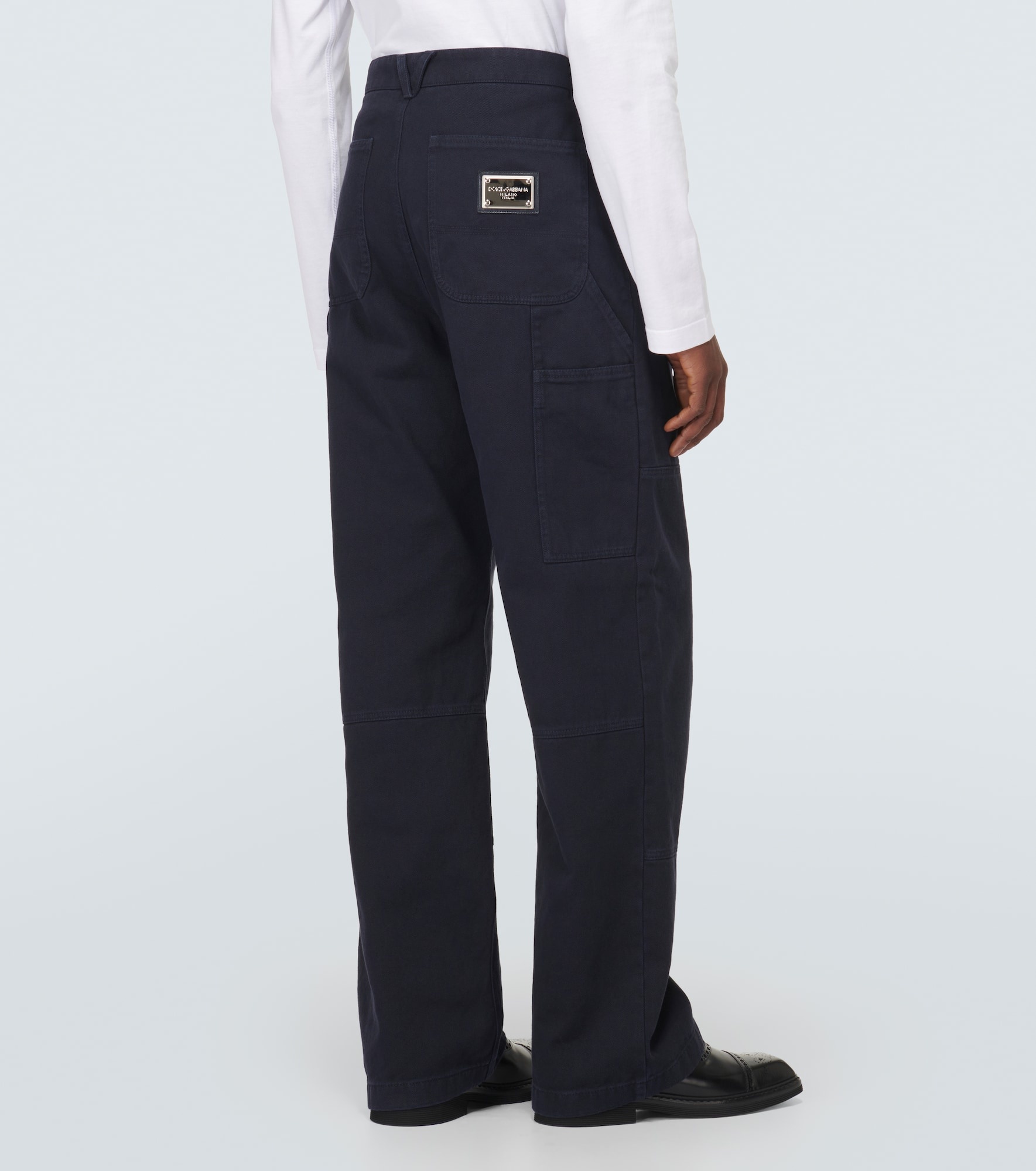 Mid-rise straight cotton pants - 4