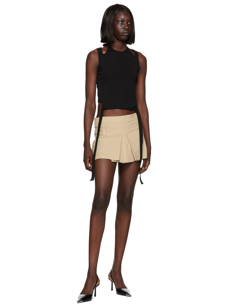 BONBOM Beige Pleated Miniskirt outlook