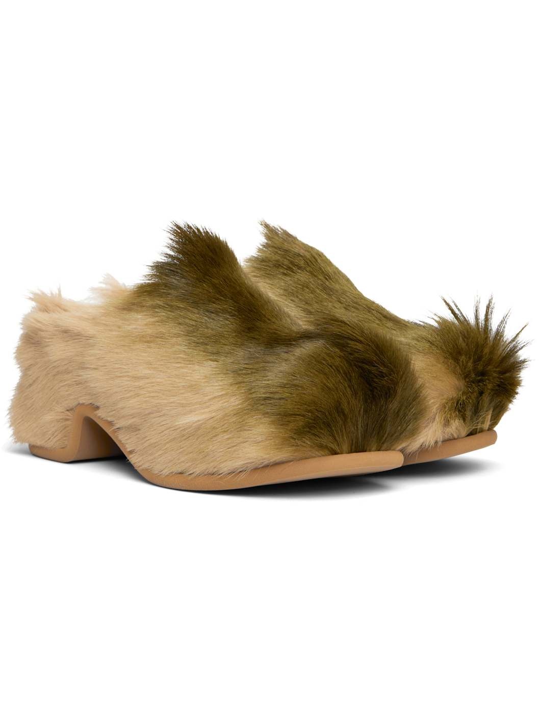 Khaki Platform Clogs - 4