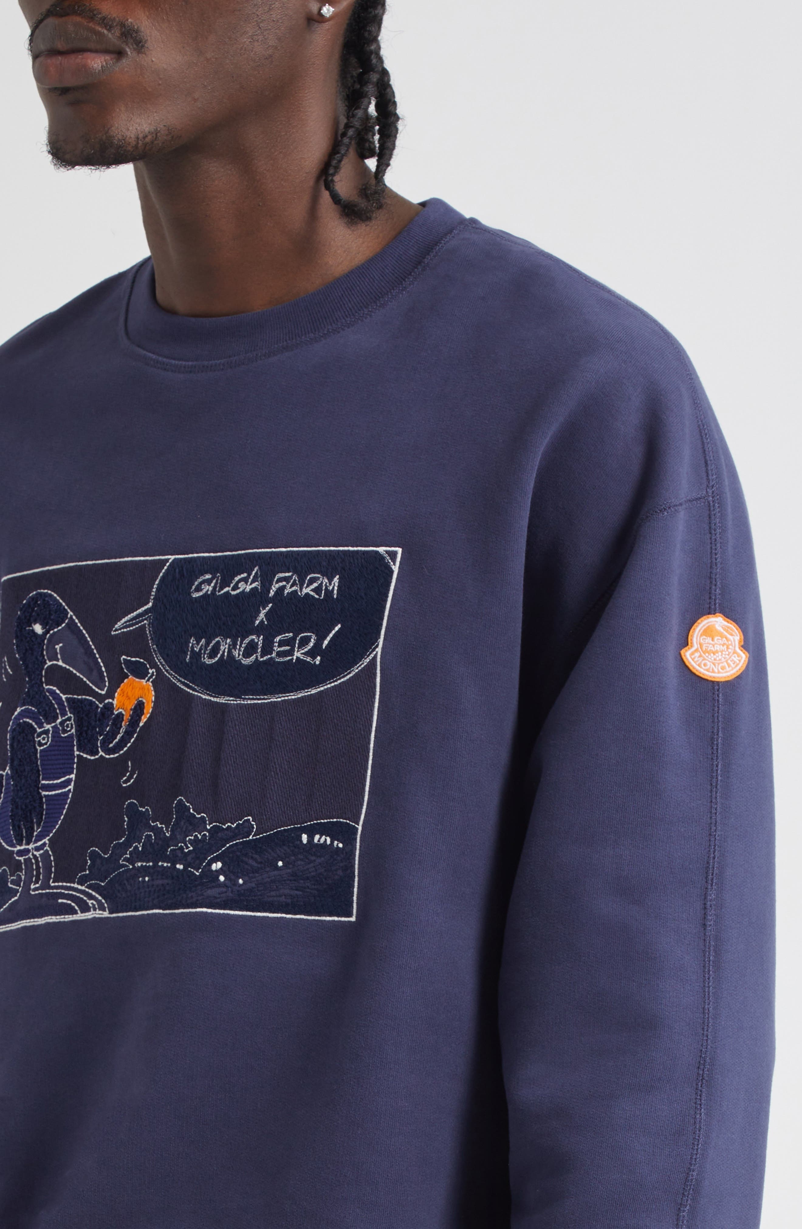 Moncler x Gilga Farm by Donald Glover French Terry Sweatshirt in Navy at Nordstrom - 5