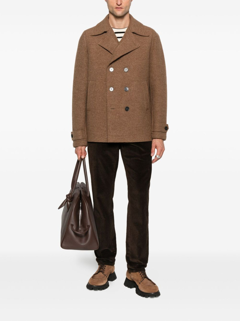 Harris Wharf London double-breasted wool peacoat outlook