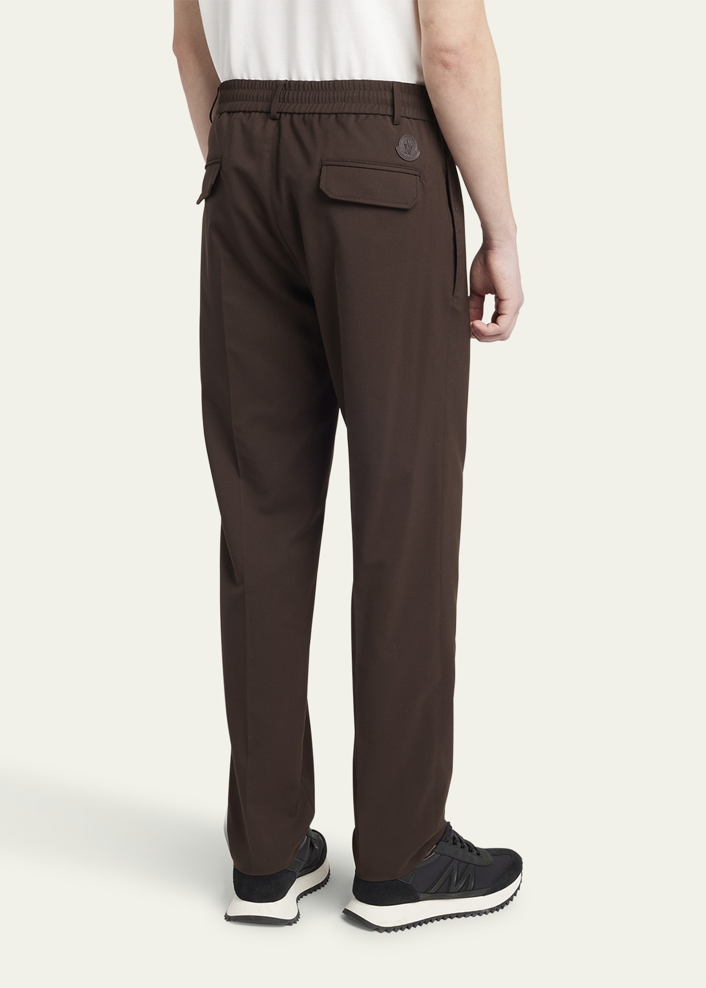 Men's Edit Dark Brown Wool Blend Trousers - 3
