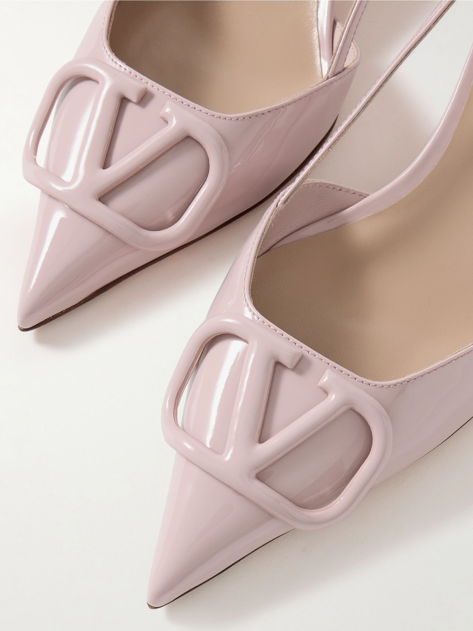 VLOGO 40 patent-leather slingback pumps Antique rose - 4