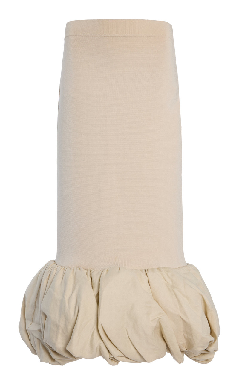Camille Linen-Blend Bubble Midi Skirt neutral - 1