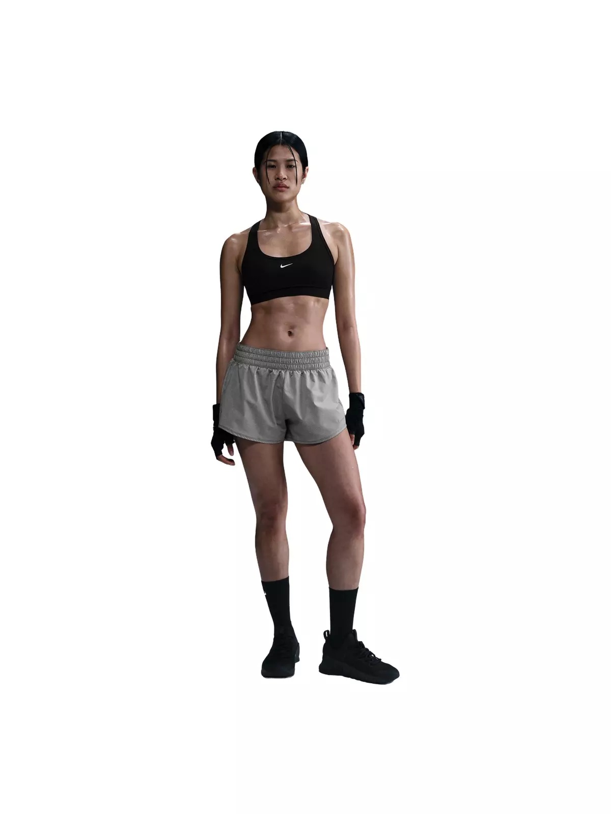 Women's One Dri-FIT Mid-Rise 3" Brief-Lined Shorts - Grey - 3
