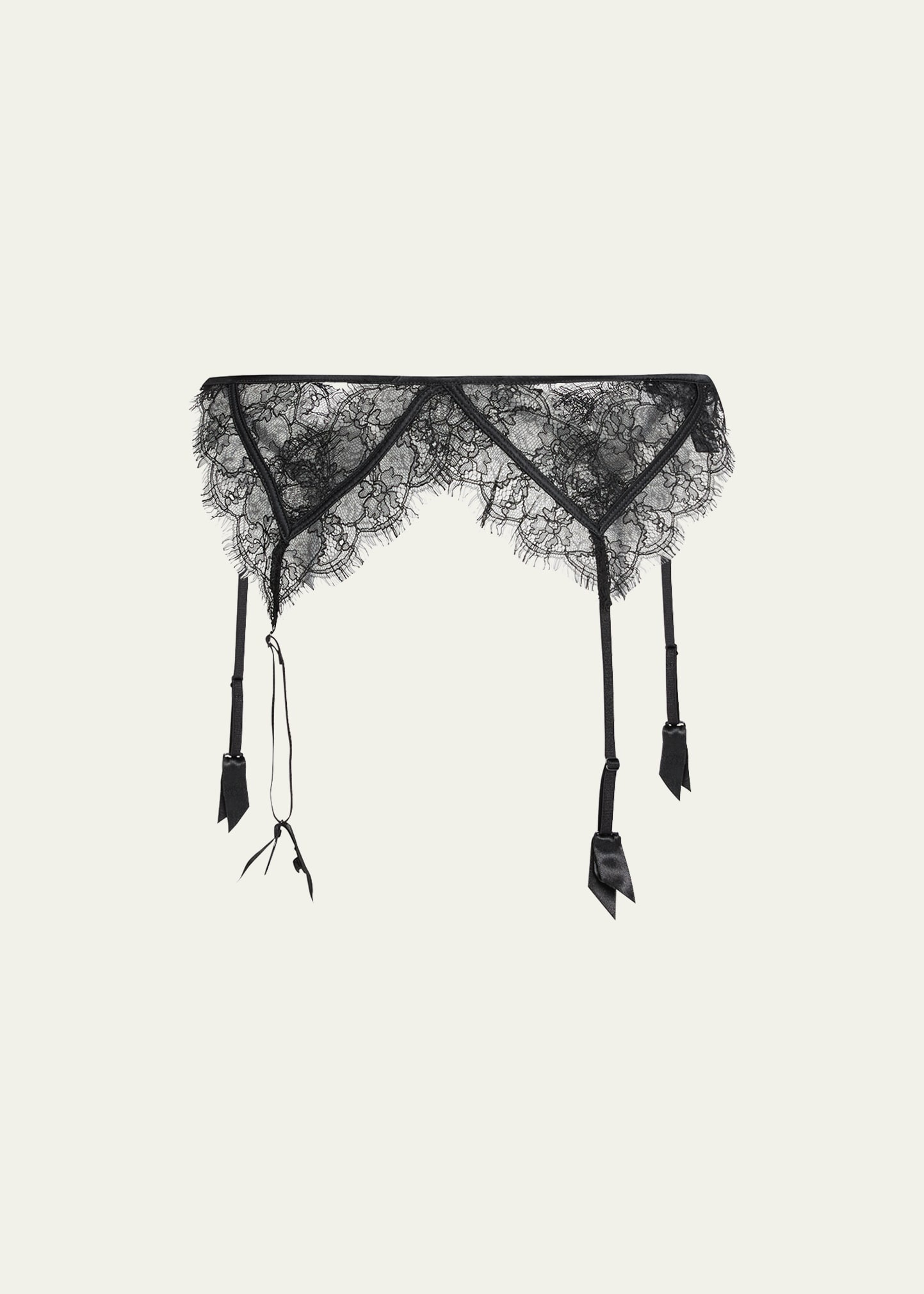 Scalloped Lace Garter Belt - 1