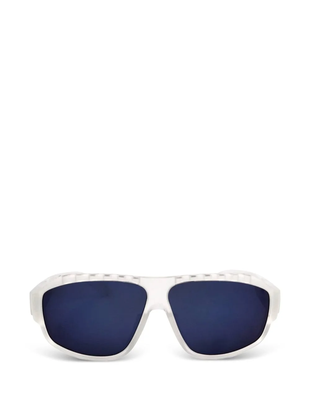 logo-print geometric-frame sunglasses - 1