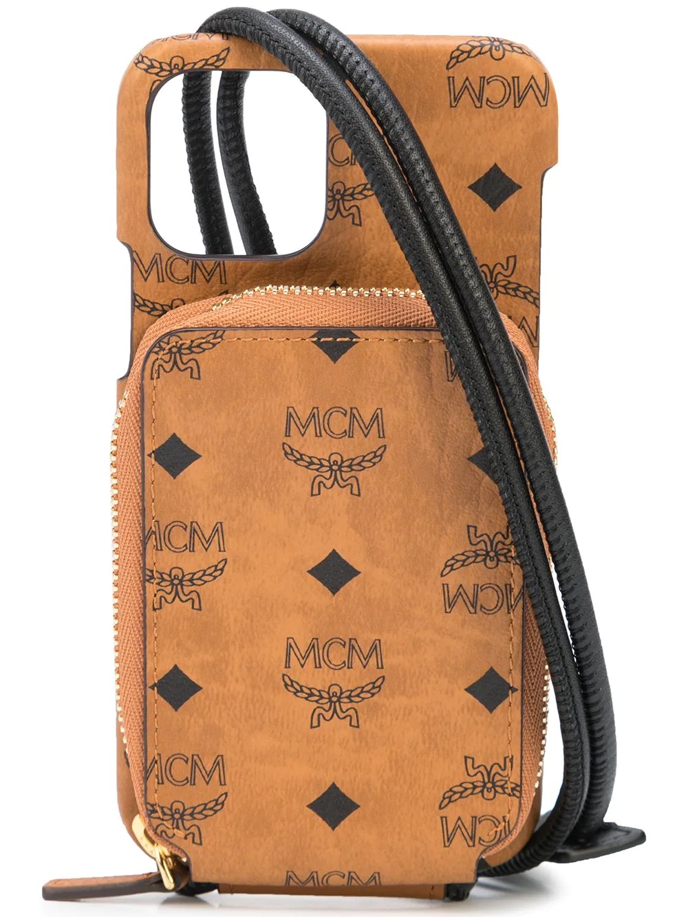 monogram-print iPhone 12/12 Pro lanyard case - 1