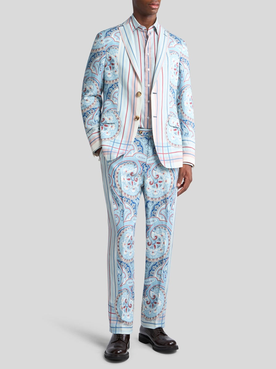 PAISLEY BLAZER WITH STRIPES - 3