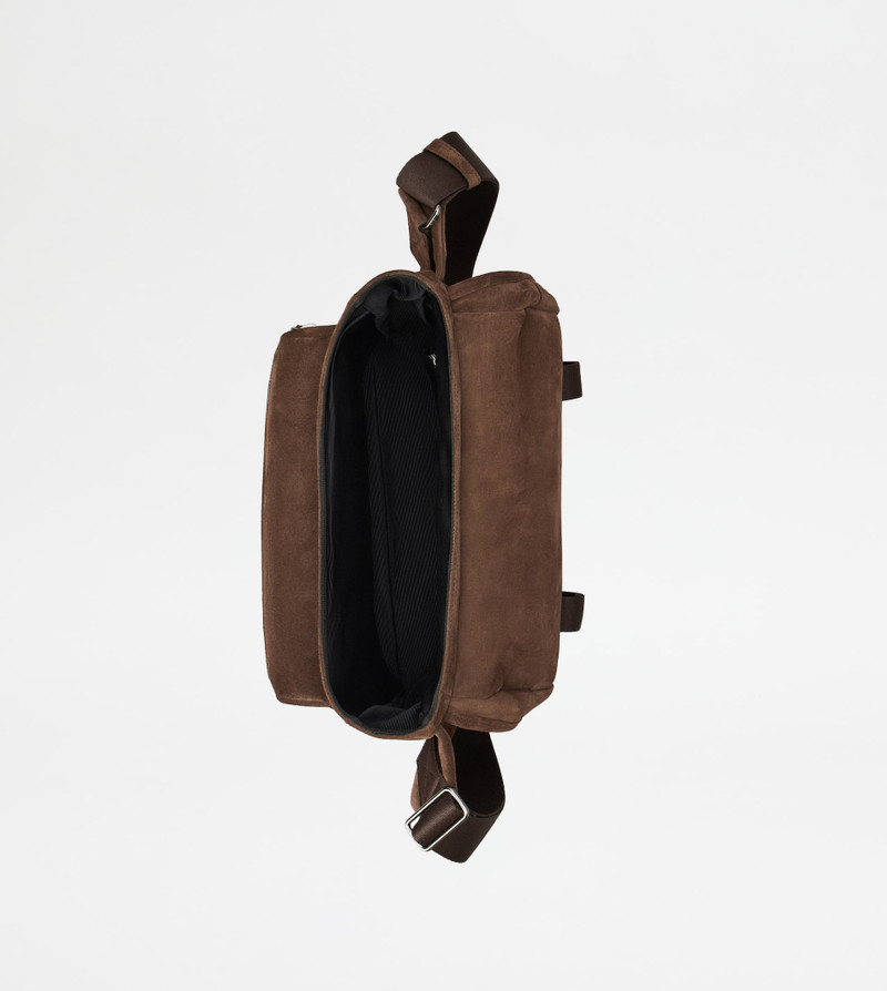 CROSSBODY BAG IN SUEDE SMALL - BROWN 4