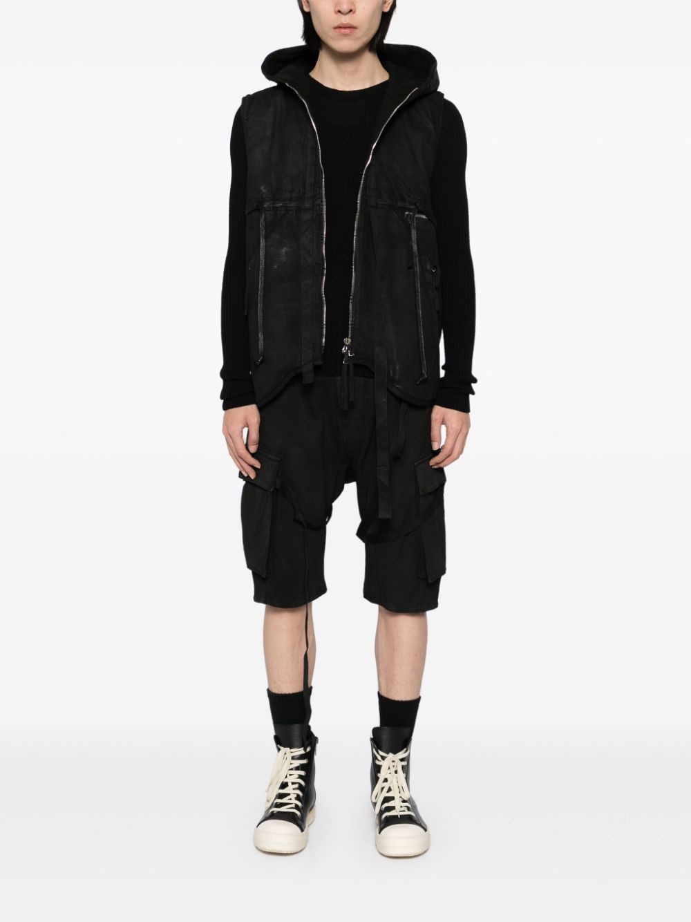 padded hooded vest - 2