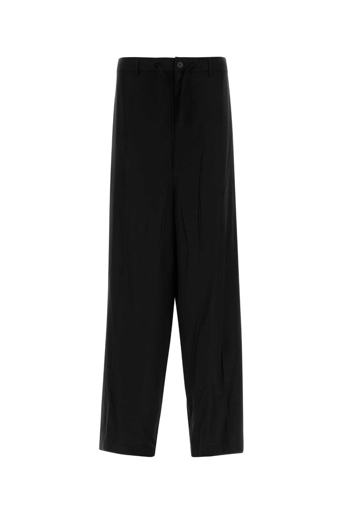 Balenciaga Men Black Lyocell Wide-Leg Pant - 1