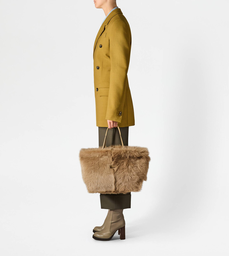 TOD'S DI BAG FOLIO IN FUR MEDIUM-SMALL - BEIGE 8