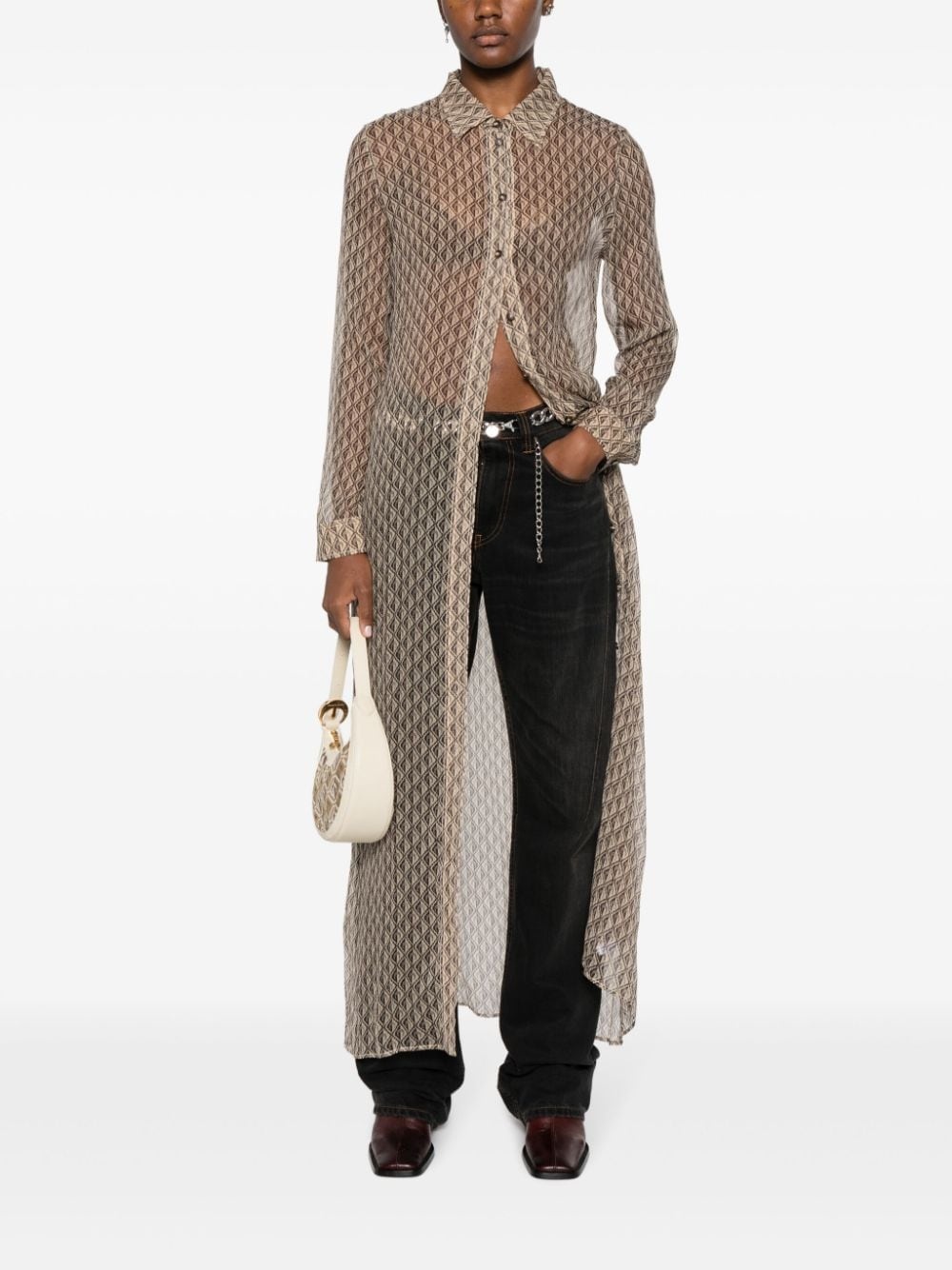 Moon Diamant silk shirt dress - 2